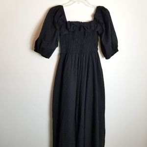 R. Vivimos Eyelet Ruched Top On/Off Shoulder Maxi Dress NWT